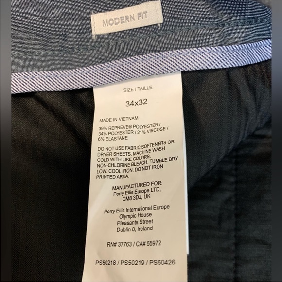 Perry Ellis Men's Grey Modern Fit Slacks Size 34x32 - Picture 4 of 6